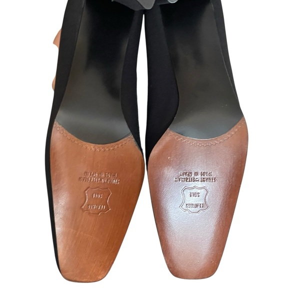Stuart Weitzman Pump Women's
7.5AA Black Fabric Embellish Slip
On Block Heel - Picture 7 of 14